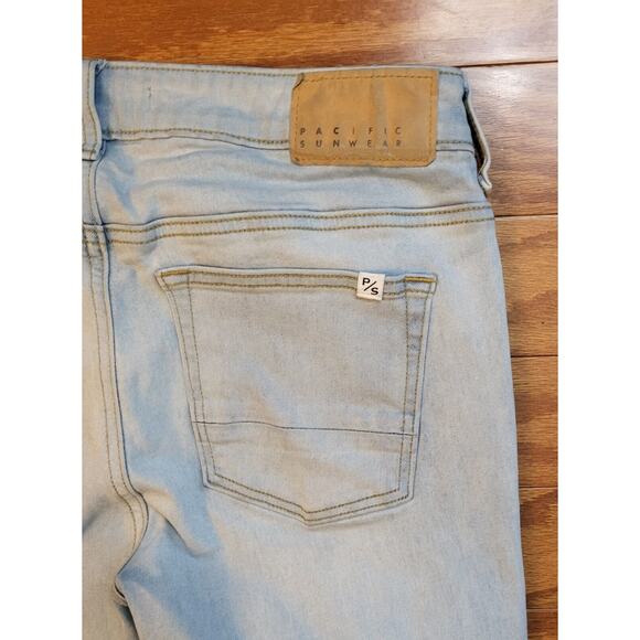 PACSUN Jeans Womens 30 x 30 Blue Denim Stretch Stretch Skinny Preppy Light Wash - Picture 5 of 12